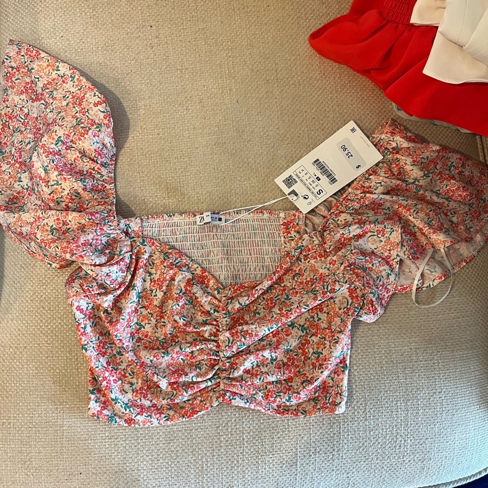 Zara Crop Floral Top